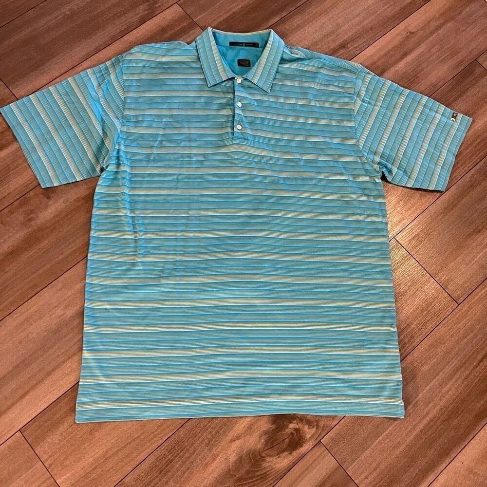 Nike Tiger Woods Stripe Athletic Workout Polo Men XL Bin E-8